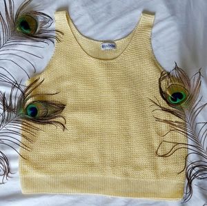 Vintage Braemar - Yellow Knit Tank - Size L
